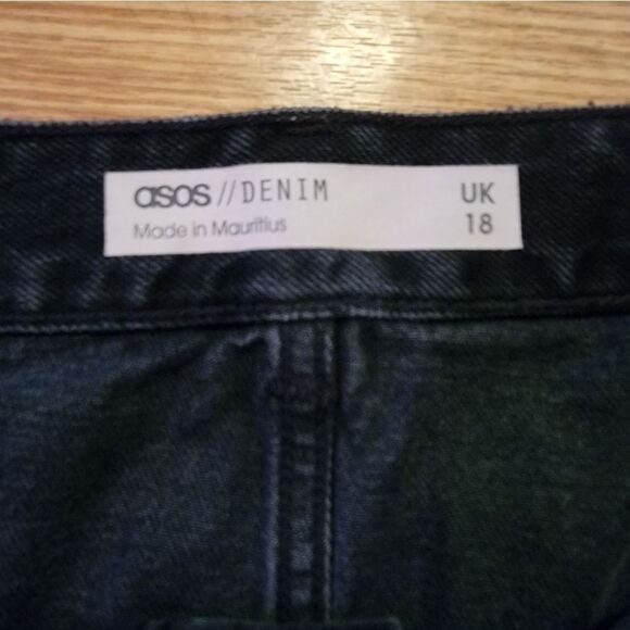 Asos Design Black Denim High Rise Skirt - Picture 9 of 12